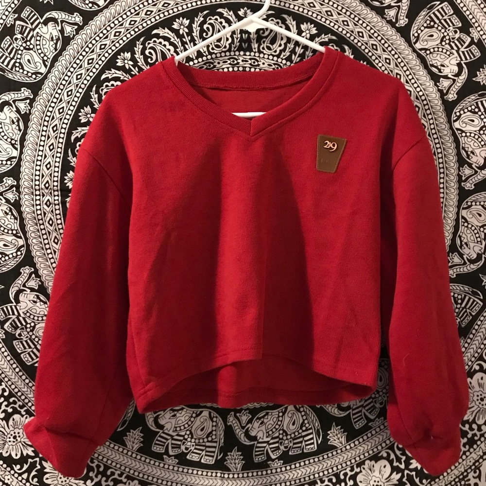 Red cropped sweater
